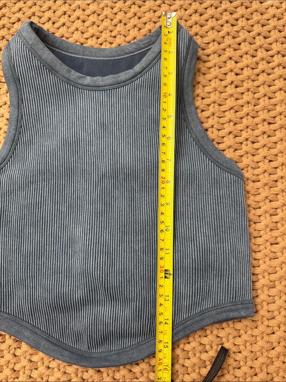 POPFLEX Blue Ribbed Tank Top - Picture 8 of 8